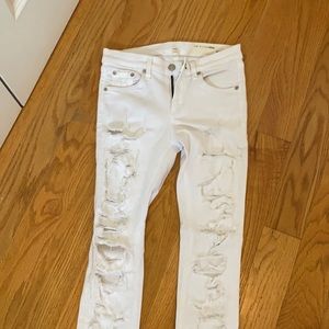 Rag and Bone Women’s Skinny white ripped jeans
